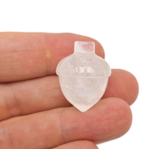 Clear Quartz Crystal Acorn Carved - Reiki Healing - Home Crystal Decoration - Crystal Ornament - Crystal healing - 26mm - AC1006