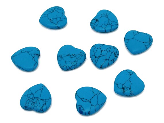 Turquoise Heart Synthetic – Heart Crystal - Healing Stones – Carving Heart - Natural stones - 20x20x6 - HE1097