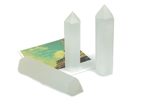 Selenite Obelisk Tower Stone – Obelisk Tower Point Crystals – Meditation Gemstone - Gifts - TW1037