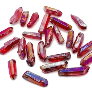 Red Aura Quartz Point Gemstone - Point Red Aura Stone –Red Aura Gemstone - Loose Gemstone - RA1233