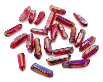 Kamień szlachetny punktowy z kwarcu Red Aura – kamień punktowy z kwarcu Red Aura – luźny kamień szlachetny – RA1233