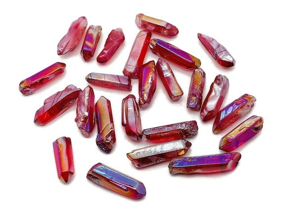 Red Aura Quartz Point Gemstone - Point Red Aura Stone –Red Aura Gemstone - Loose Gemstone - RA1233