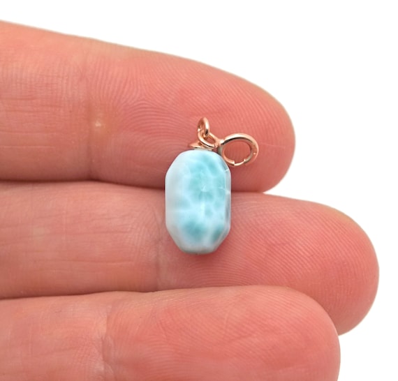 Natural Larimar Pendant - Handmade Pendant For Necklace - Gemstone Pendant - Gold Pendant - NC1028