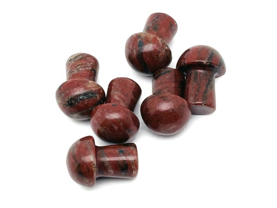 Red Sesame Jasper Mushroom Gemstone – Crystal Carving – Crystal Mushroom – Natural Stone Mushroom Carving – 2cm – MU1038