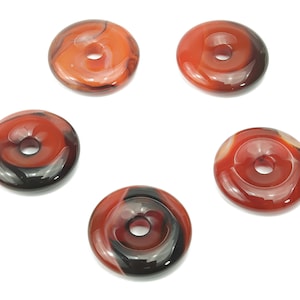 Sardonyx Agate Pi Stone - Donut Crystal - Natural Sardonyx Agate Stone - Healing Stone - Pendant - 30mm - DO1003