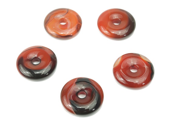 Sardonyx Agate Pi Stone - Donut Crystal - Natural Sardonyx Agate Stone - Healing Stone - Pendant - 30mm - DO1003