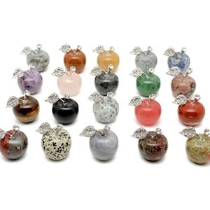 Apple Gemstone - Hand Carved Crystal Apple - Home Decoration - Christmas Apple - Energy Crystal - 25mm - ARMIX