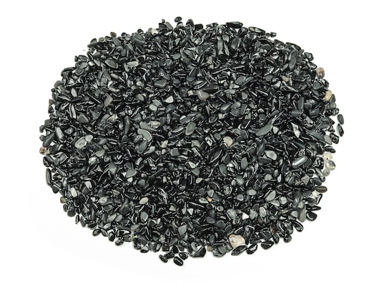 Black Tourmaline Chips – Gemstone Chips – Crystal Semi Tumbled Chips - Bulk Crystal - 2-6mm  - CP1082