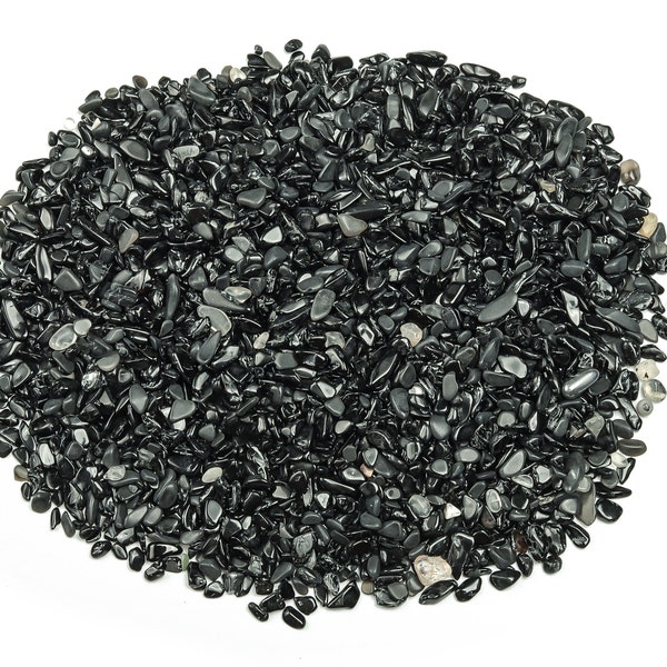 Black Tourmaline Chips – Gemstone Chips – Crystal Semi Tumbled Chips - Bulk Crystal - 2-6mm  - CP1082
