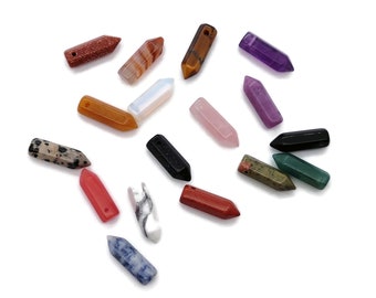 Crystal Point Hole Pendant - Drilled Crystal Point - Natural Gemstone - Stick Point Bead - Healing Stone - NXMIX