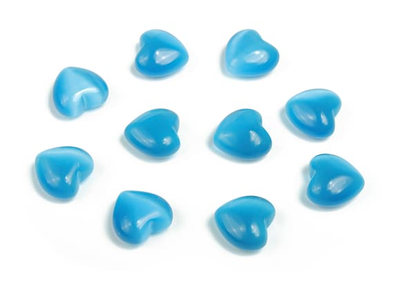 Blue Cats Eye Heart Gemstone - Puffy Heart –  Healing Crystals - Nurturing Stone – Crystal Hearts – 15x15x9mm - HE1027