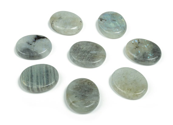 Labradorite Flat Disk - Slab Natural Stone – Flat Stone - Worry Stone - Healing Crystals – 30x25x7 - FL1044