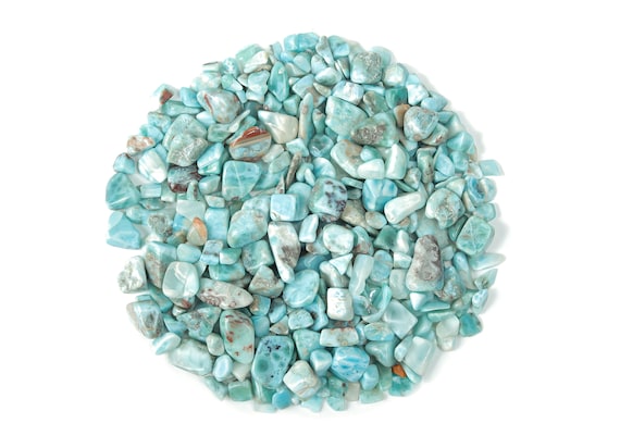 Larimar Chips – Gemstone Chips – Crystal Semi Tumbled Chips - Bulk Crystal - 7-12mm - CP1117