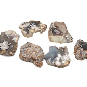 Flower Agate Slab Stone – Natural Cherry Blossom Gemstone – Healing Stone – Home Decor Stones - FL1087