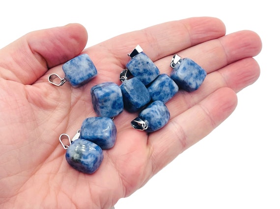 Blue Spot Jasper Tumbled Gemstone Pendant - Crystal Pendant - Love Stone Pendant - Pendants of Surprise - NC1053-15