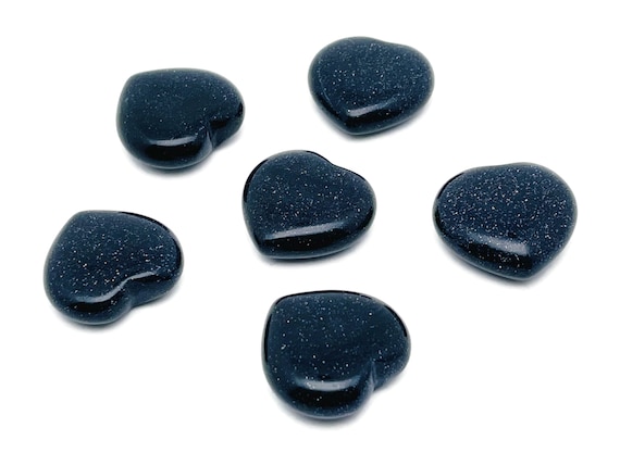 Blue Goldstone Heart Gemstone – Crystal Goldstone –Natural Gemstone – Loose Blue Goldstone Gemstones – Heart Gemstone – 2.5cm - HE1137