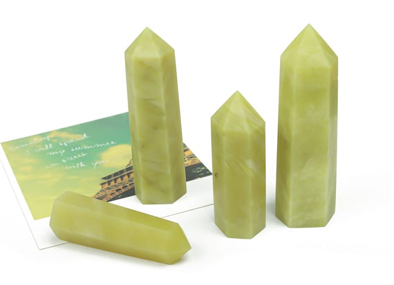 Lemon Jade Obelisk Tower Stone – Obelisk Tower Point Crystals – Loose Gemstone - Gifts - TW1006