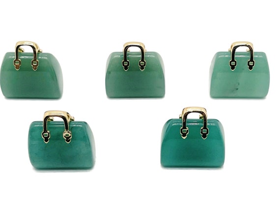 Aventurine Crystal Purse Carving - Crystal Handbag Pendant - Gemstone Purse - PU1007