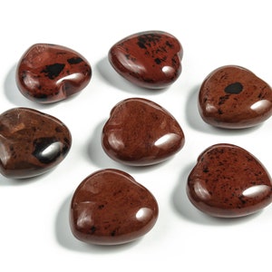 Mahogany Obsidian Heart Gemstone - Mahogany Obsidian Crystal Pocket Stone - Obsidian Touchstone - Crystal Healing – 3cm - HE1165