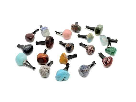 Crystal Car Vent Clips - Driver Protector - Charm Car Accessories - Tumbled Crystals - Healing Crystal - Car Crystal - OTOMIX