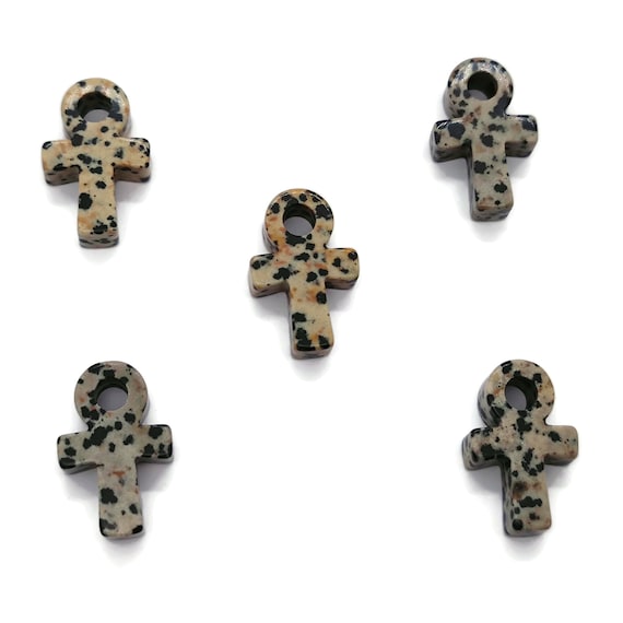 Dalmatian Jasper Anka Crystal - Mini Crystal Ankhs - Handmade Carving - Anka Totem - AN1010