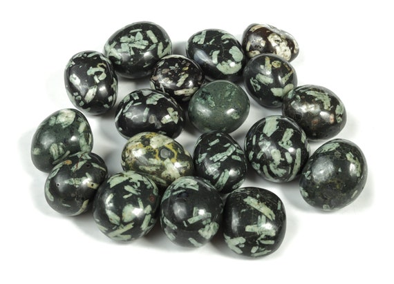 Chinese Writing Tumbled Stone - Chrysanthemum Gemstone - Natural Stone - Chinese Writing Stone - TU1060