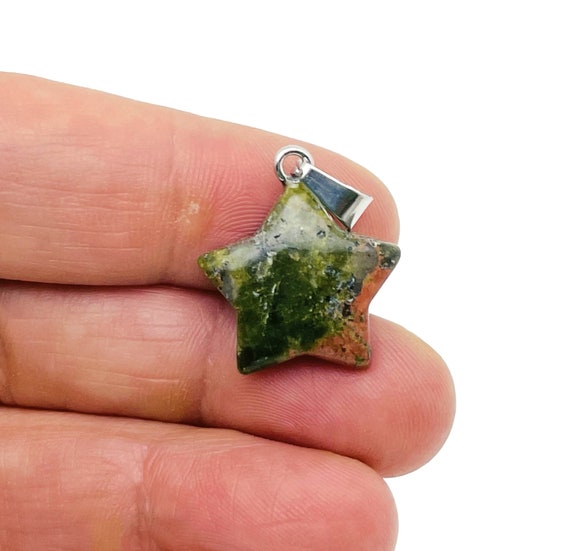 Unakite Star Pendant - Crystal Pendant – Natural Necklaces - Heling Gemstone - Jewelry Making Supplies - NC1519