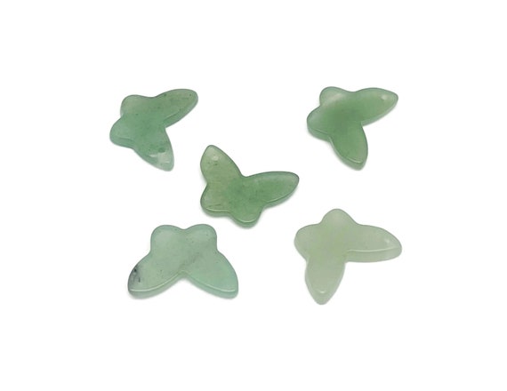 Aventurine Mini Butterfly Gemstone Pendant - Hole Crystal Jewelry - Crystal Carved Butterfly - Crystal Necklace Healing - NC1534