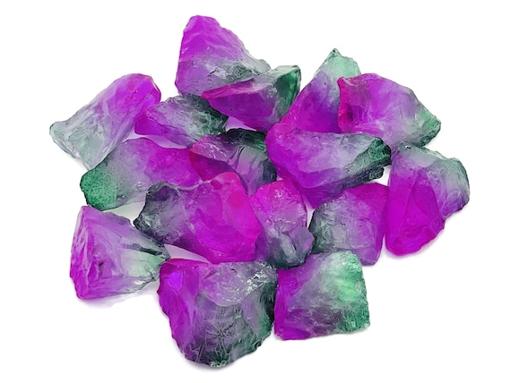 Rainbow Aura Quartz – Rough Green-Purple Color Aura – Raw Crystal – Chunk Stones - Healing Crystal - RA1269