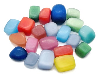 Cats Eye Tumbled – Gemstone Cats Eye – Mix Color - Colorful Cats Eye - Bulk Crystal - TU1255