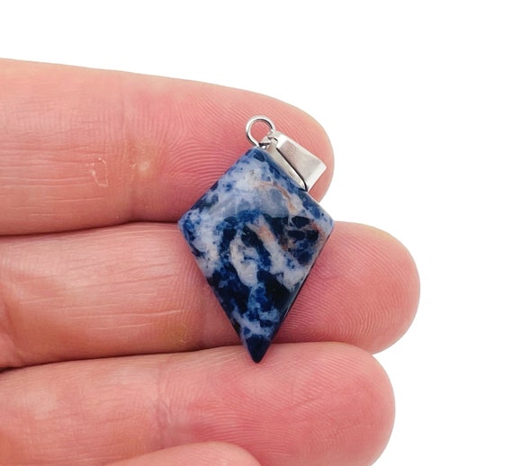 Sodalite Gemstone for Pendant - Triangle Geometric Gemstone Pendant - Natural Gemstone Jewelry - For Women Lucky Pendant - NC1435