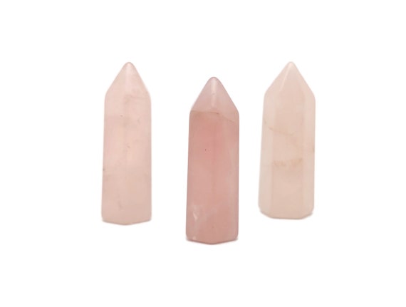 Rose Quartz Crystal Obelisk Tower – Gemstone Tower – Tower Crystal – Hand Carved Crystal Point – Healing Crystal – 40mm – TW1095