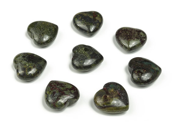 Dragon Blood Jasper Heart Gemstone – Heart Crystal - Healing Stones – Carving Heart - Natural stones - 2.5cm - HE1117
