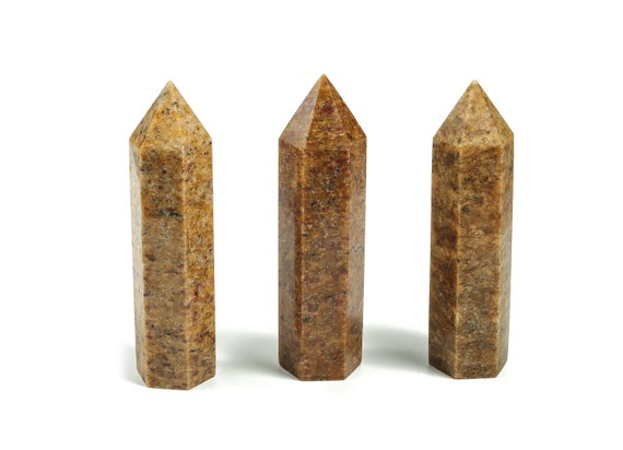 Golden Silk Jade Obelisk Tower – Meditation Stone – Gemstone Tower – Obelisk Tower – Golden Silk Jade Wand –Crystal Tower – TW1056
