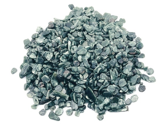 Seraphinite Chips – Gemstone Chips – Crystal Semi Tumbled Chips - Bulk Crystal - 2-6mm - CP1231