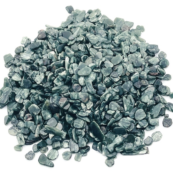 Seraphinite Chips – Gemstone Chips – Crystal Semi Tumbled Chips - Bulk Crystal - 5-7mm - CP1231