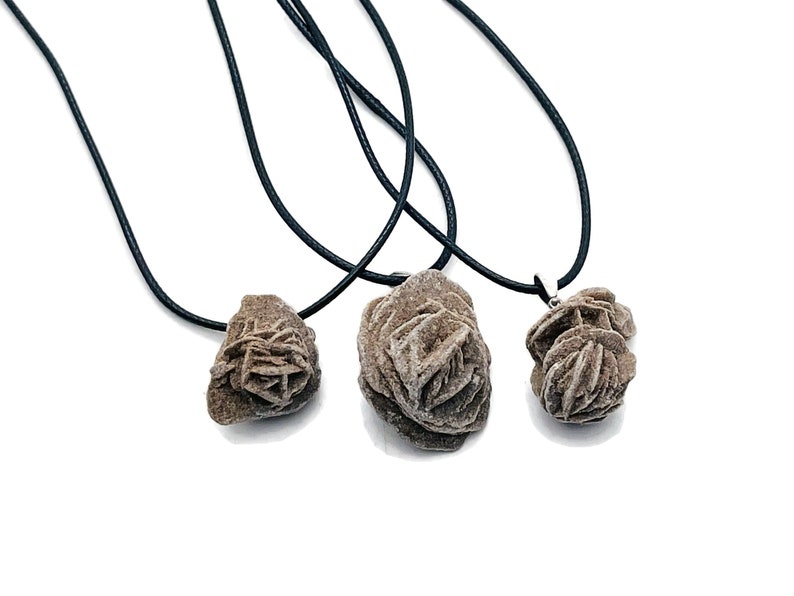 Desert Rose Selenite Necklace – Desert Rose Stone – Natural Selenite Stone – Desert Stone Charm - NC1239 image 2