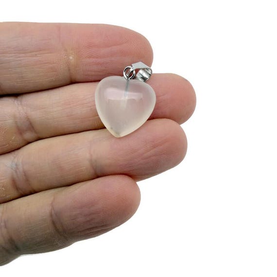 White Agate Heart Pendant - Crystals Healing - Mini Crystal Pendant - Gifts - HNC1035