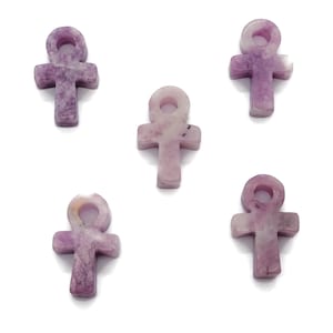 Lepidolite Anka Crystal - Mini Crystal Ankhs - Handmade Carving - Anka Totem - AN1013