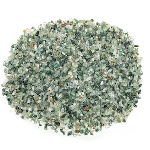 Moss Agate Chips – Gemstone Chips – Crystal Semi Tumbled Chips - Bulk Crystal - 2-6mm - CP1066