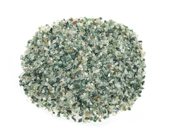 Moss Agate Chips – Gemstone Chips – Crystal Semi Tumbled Chips - Bulk Crystal - 2-6mm - CP1066