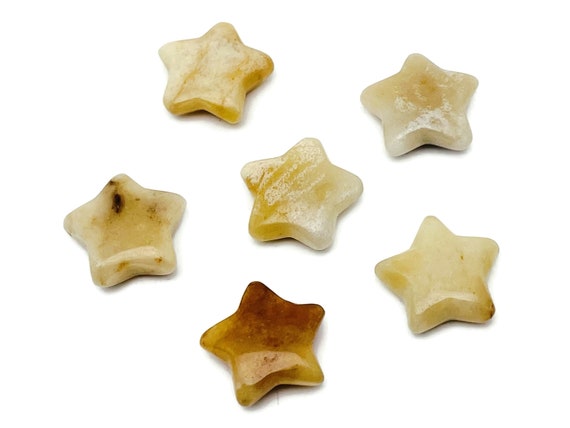 Yellow Jade Star Gemstone - Star Gemstone – Healing Stone - Natural Star Gemstone - Star Gemstone - 3cm - ST1051