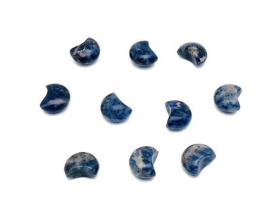 Sodalite Gemstone Moon Puffy - Crystal Crescent - Healing Crystal - Mini Crystal- Crescent Moon – Moon Crystals – 15x9mm – MO1095