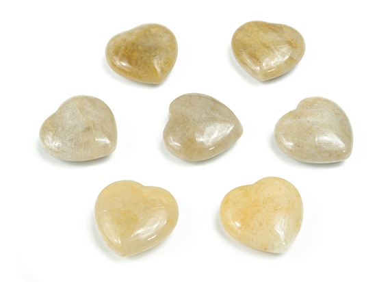 Yellow Jade Heart Gemstone – Heart Crystal - Healing Stones – Carving Heart - Natural stones - 3cm - HE1191
