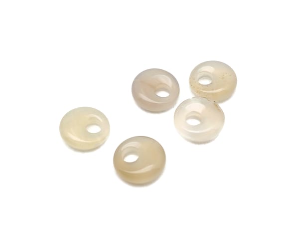 White Agate Gemstone Pi Stone - Crystal Donut Pi Stone - Pi Stone -Crystal Earrings - Lucky Safety Pendant Jewelry - 18mm - DO1038