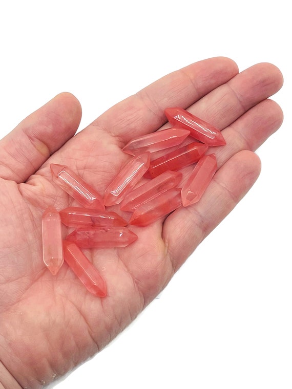 Cherry Quartz Terminated Carved Point – Point Small Crystal Point – Crystal Pendant - 33mm -PO1010