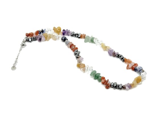 Crystal Chip Necklace – Multistone Healing Gemstone Jewelry for Chakra Balance & Energy - Crystal Healing - NC1941
