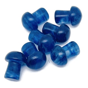 Blue Quartz Mushroom Gemstone – Crystal Carving – Crystal Mushroom – Natural Stone Mushroom Carving – 2cm – MU1042
