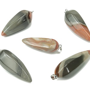 Ocean Jasper Tooth Pendant - Crystal Pendant – Natural Necklaces - Heling Gemstone - Jewelry Making Supplies - NC1090