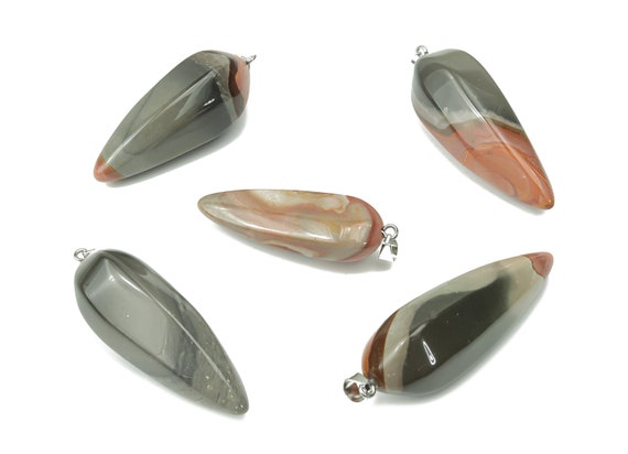 Ocean Jasper Tooth Pendant - Crystal Pendant – Natural Necklaces - Heling Gemstone - Jewelry Making Supplies - NC1090